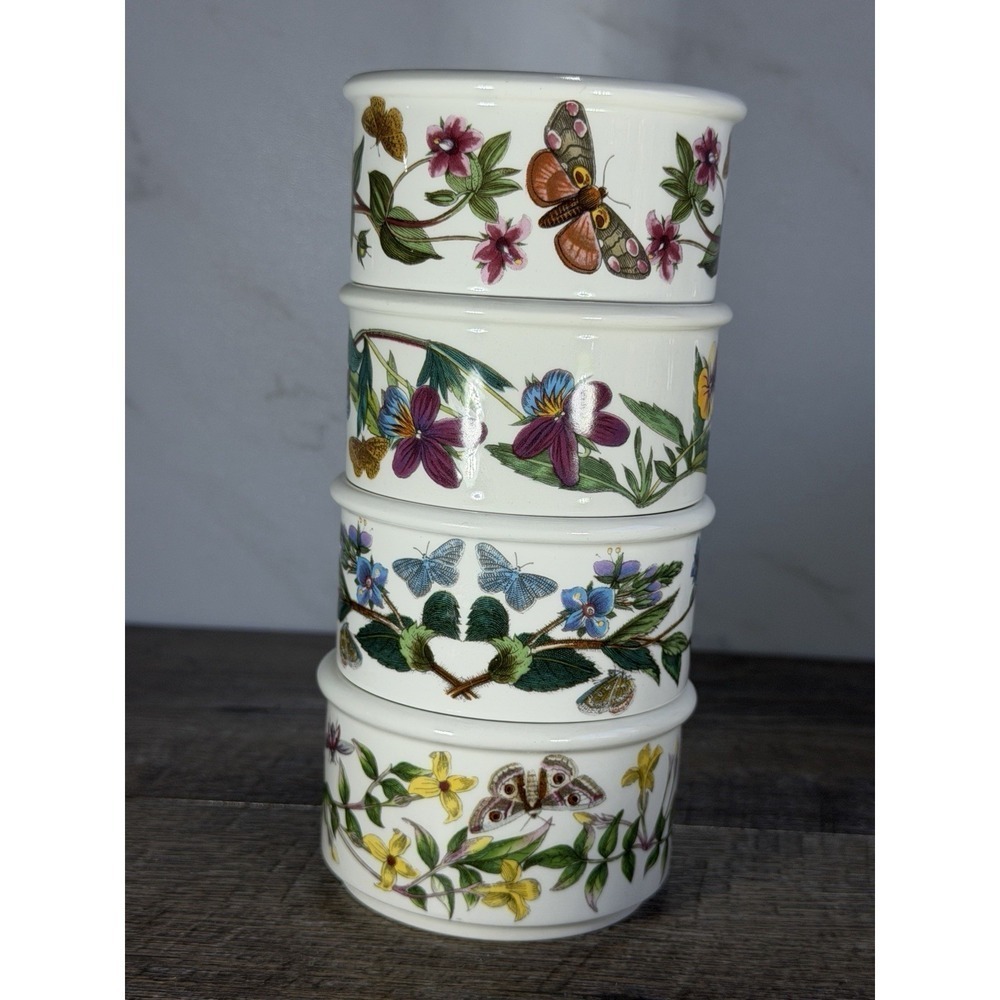 Set Of 4 Botanic  Garden Portmeirion Ramekins Dipping Sauce Bowls